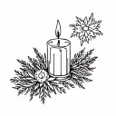 hygge candle burning tattoo design idea