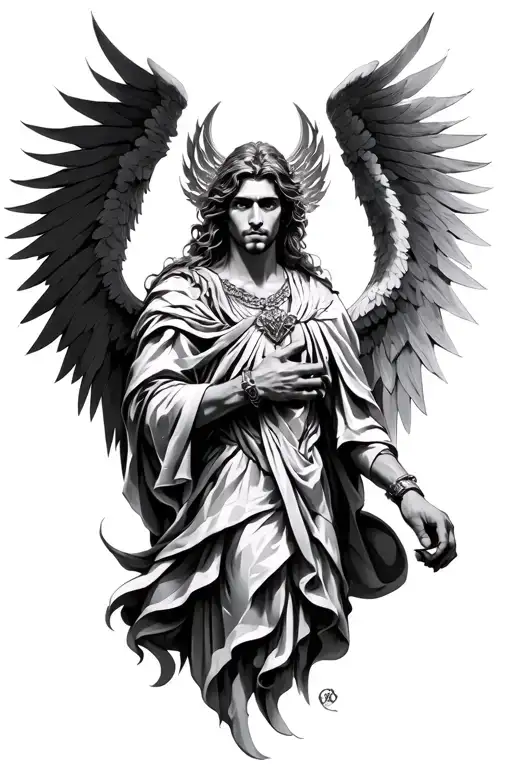 arc angel michael tattoo design idea
