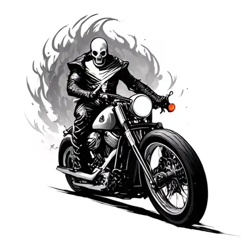 ghost rider surrounded tattoo design idea