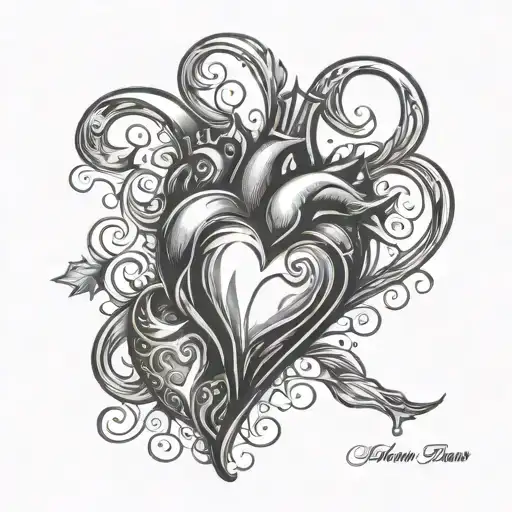 3 separate hearts one heart to show the world, one heart to show family and friends, and one secret heart no one sees tattoo design idea