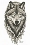 wolf head sideways tattoo design idea
