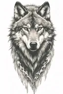 wolf head sideways tattoo design idea