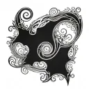 malenia from elden ring mixed with uzumaki spiral merging tattoo design idea