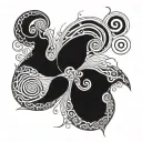 malenia from elden ring mixed with uzumaki spiral merging tattoo design idea