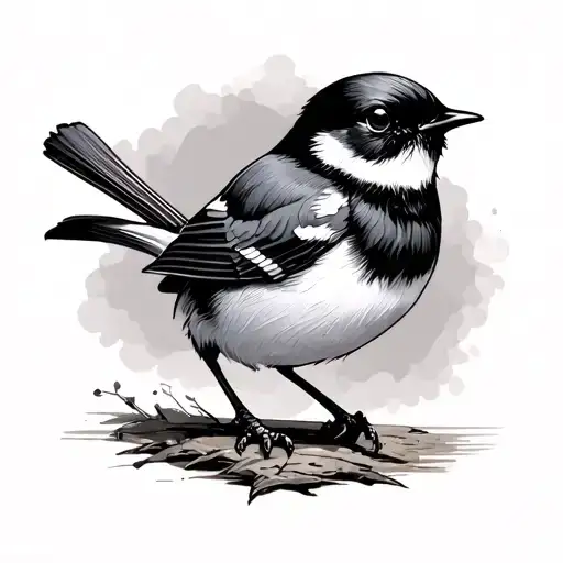 Willy Wagtail tattoo design idea