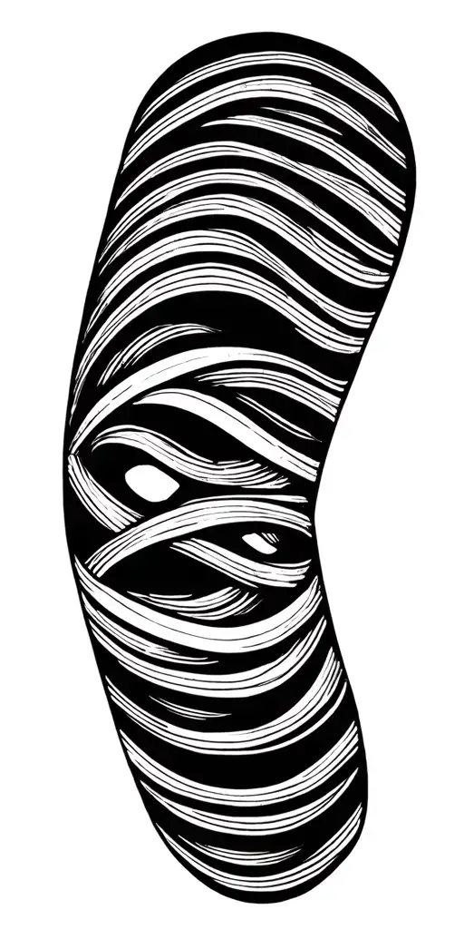 wavy lines symmetrical only mask tattoo design idea