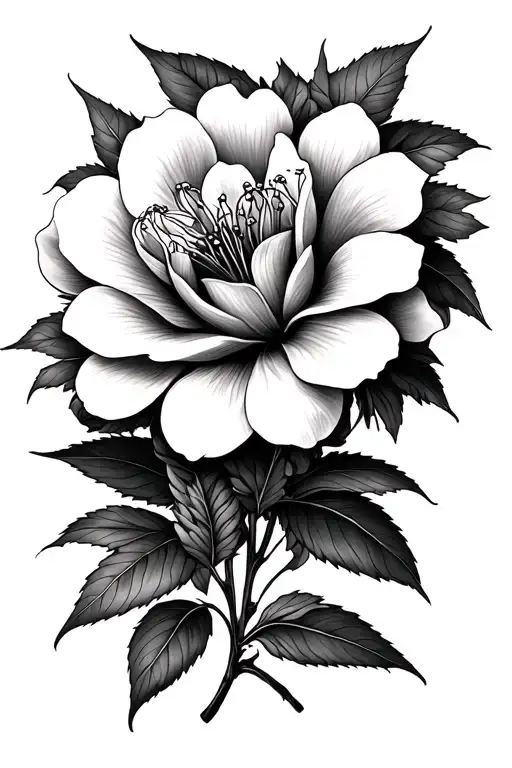 red gardenia for men tattoo design idea