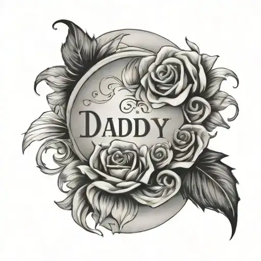 daddy daughter name tattoo design idea