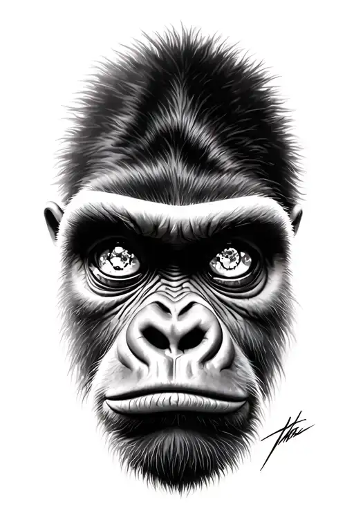 gorillaz rinestone eyes tattoo design idea