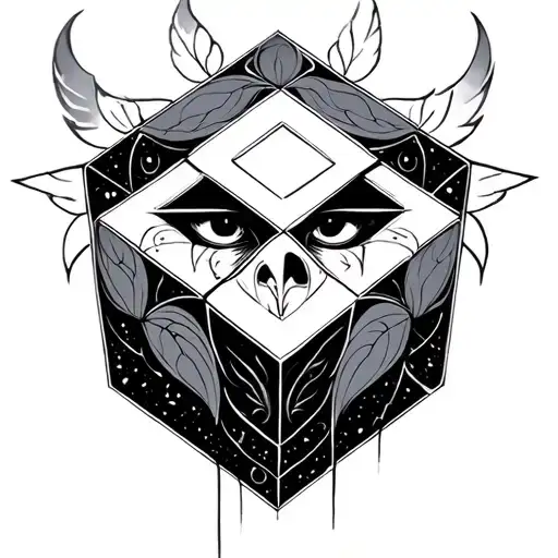 "Romane & Louison" Metatron Cube tattoo design idea