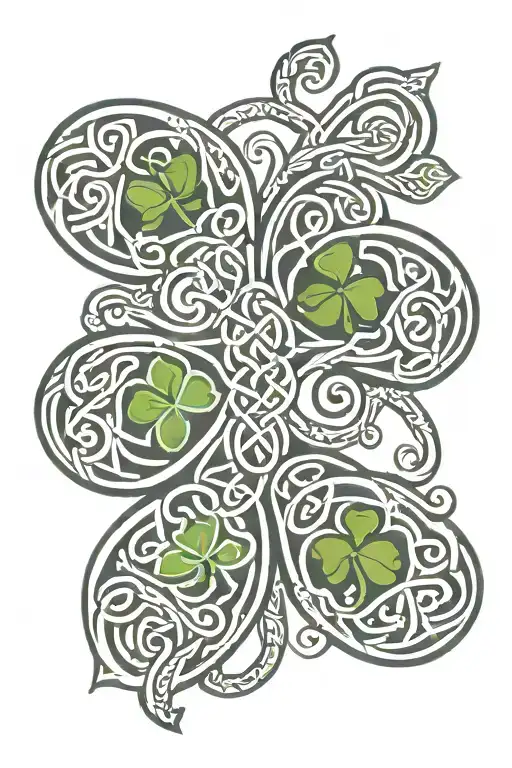 celtic knot 3 leaf clover tattoo design idea