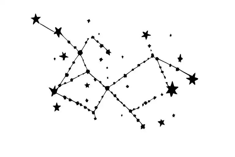 scattered stars forming leo constellation tattoo design idea
