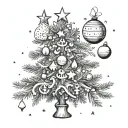 Jake and Mike and Matt want a small christmas tree with the intials JG and MH and MB as the ornaments need the intials  tattoo design idea