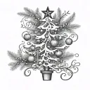 Jake and Mike and Matt want a small christmas tree with the intials JG and MH and MB as the ornaments need the intials  tattoo design idea