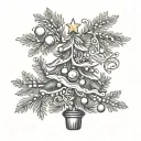 Jake and Mike and Matt want a small christmas tree with the intials JG and MH and MB as the ornaments need the intials  tattoo design idea