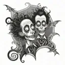 tim burton characters tattoo design idea