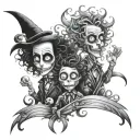 tim burton characters tattoo design idea