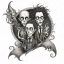 tim burton characters tattoo design idea