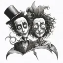tim burton characters tattoo design idea
