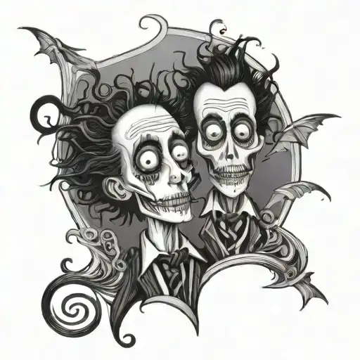tim burton characters tattoo design idea