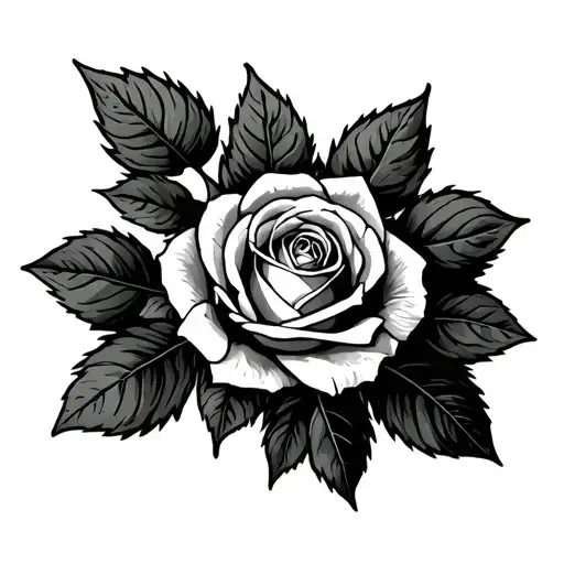 Hansa Rostock with rose leaves tattoo design idea