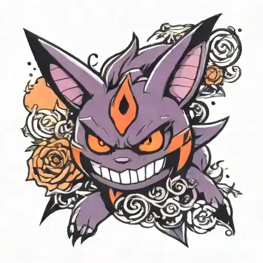 Gengar Umbreon tattoo design idea