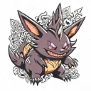 Gengar Umbreon tattoo design idea