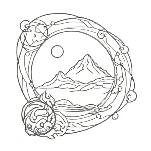earth air fire and water tattoo design idea