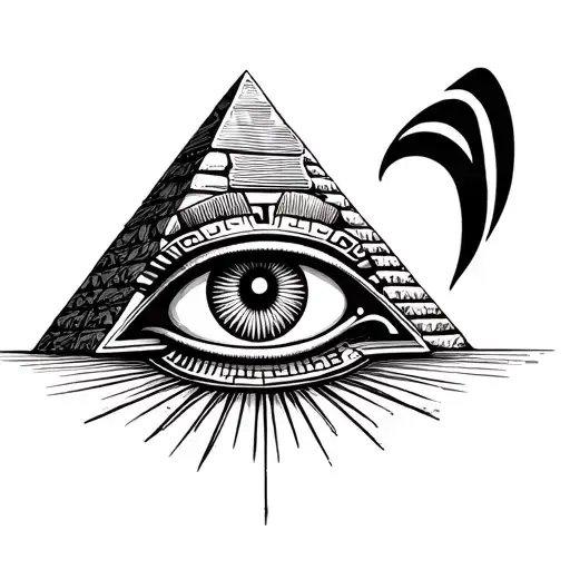 eye of horus in front of pyramid tattoo design idea