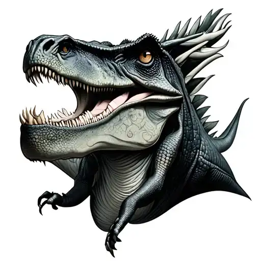 cute portrait of different dinosaurs tattoo design idea