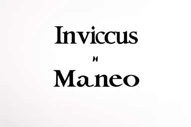 Creat a typography tattoo that says Invictus Maneo for the forearm just below the cubital fossa. Make it aesthetic and m tattoo design idea