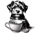 cockapoo with pup cup  tattoo design idea