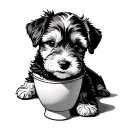 cockapoo with pup cup  tattoo design idea