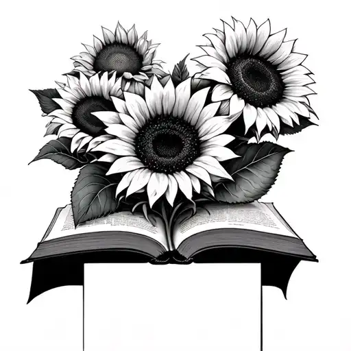 Dark Romance, Books, Sunflowers tattoo design idea