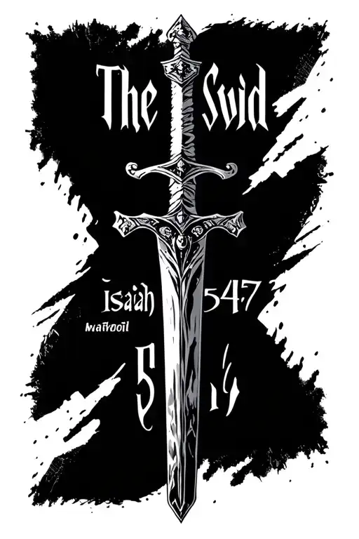 "Isaiah 54:17" The sword Narsil tattoo design idea