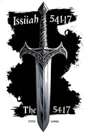 "Isaiah 54:17" The sword Narsil tattoo design idea