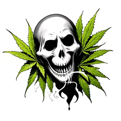 ghost face smoking weed tattoo design idea