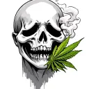 ghost face smoking weed tattoo design idea