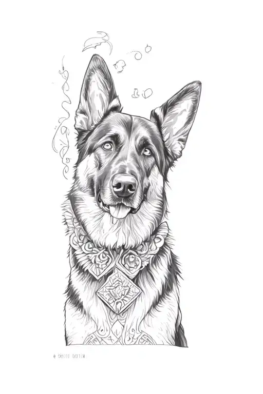a german shepherd dog tattoo design idea