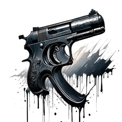 “A cummins in gray and black tones, with a worn and realistic appearance. In the background, oil details are seen, filt tattoo design idea