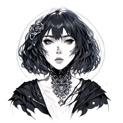 juuzou stitches with ring light effect only 2 lines  tattoo design idea