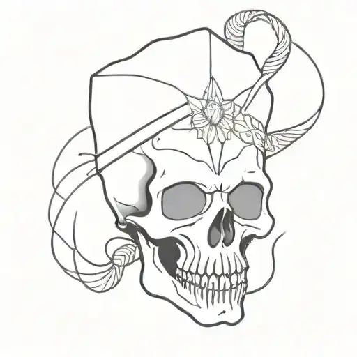 skull head dress tattoo design idea