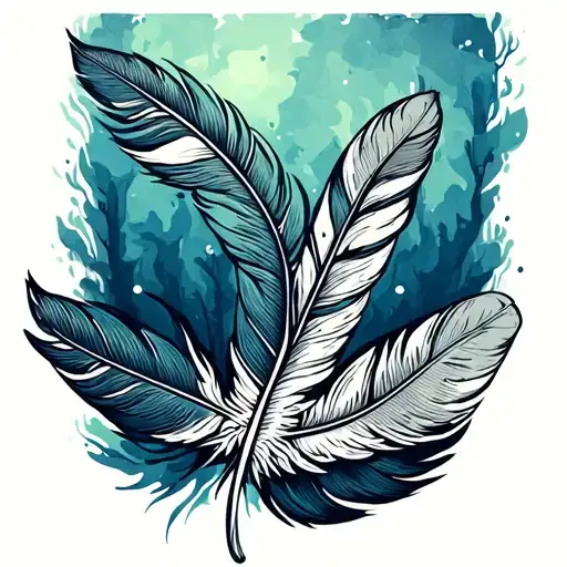 native American feather tattoo design idea