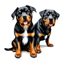 Ex wife name is Laura, and 2 dogs passed away, named Milo (cavalier) and Jaxon (rottweiler) tattoo design idea