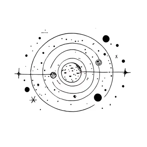 solar system tattoo design idea