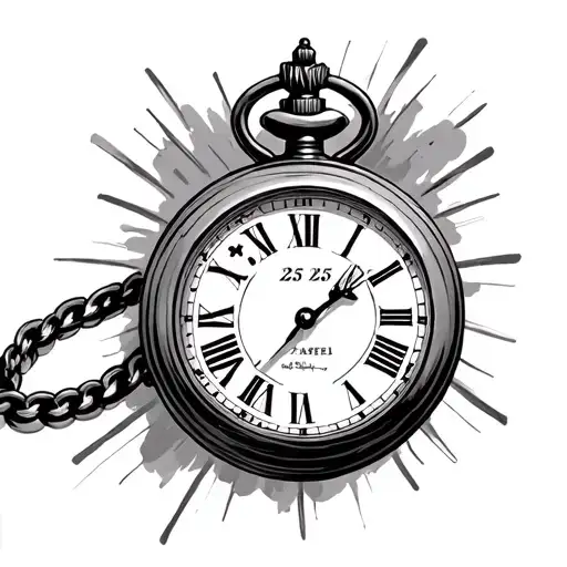 Want to creat a tattoo where the number 25 is the main part. The background in pocket watch style with roman numbers tattoo design idea
