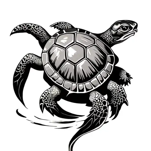 Japanese Turtle tattoo design idea
