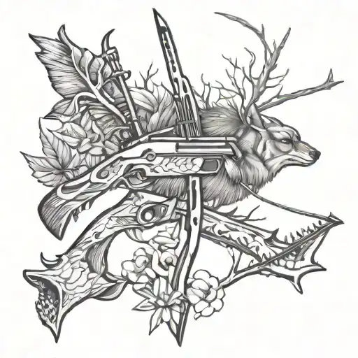 bow hunting tattoo design idea