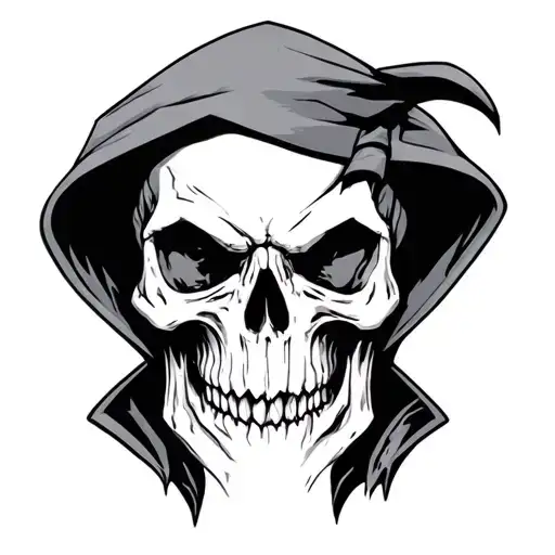 willie g skull as a grimm reaper tattoo design idea