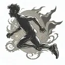 silhouette of a running man in a time loop tattoo design idea